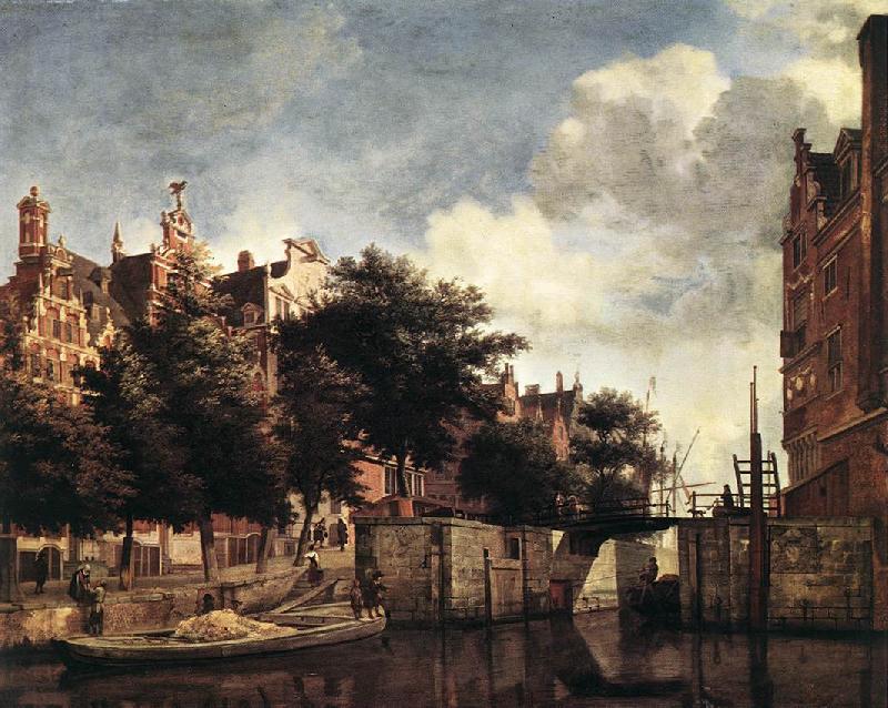 HEYDEN, Jan van der Amsterdam, Dam Square with the Town Hall and the Nieuwe Kerk s Germany oil painting art